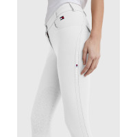Pantaloni Tommy Hilfiger Equestrian Classic da donna con grip al ginocchio Bianco