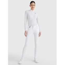 Pantaloni Tommy Hilfiger Equestrian Classic da donna con grip al ginocchio Bianco