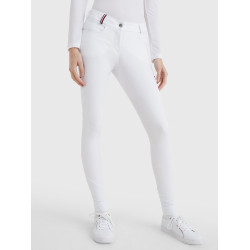 Pantaloni Tommy Hilfiger Equestrian Classic da donna con grip al ginocchio Bianco