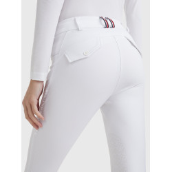 Pantaloni Tommy Hilfiger Equestrian Classic da donna con grip al ginocchio Bianco