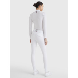 Pantaloni Tommy Hilfiger Equestrian Classic da donna con grip al ginocchio Bianco
