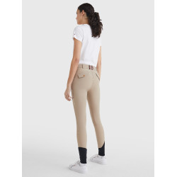 Pantaloni Tommy Hilfiger Equestrian Classic da donna con grip al ginocchio Beige Pantaloni Tommy Hilfiger Equestrian Classic da donna con grip al ginocchio Beige