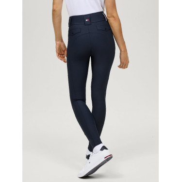 Pantaloni Tommy Hilfiger Equestrian Highland Hybrid da donna con grip al ginocchio Blu navy