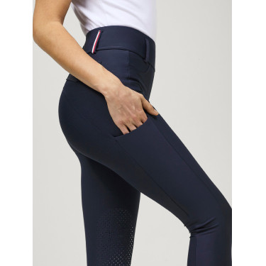 Pantaloni Tommy Hilfiger Equestrian Highland Hybrid da donna con grip al ginocchio Blu navy