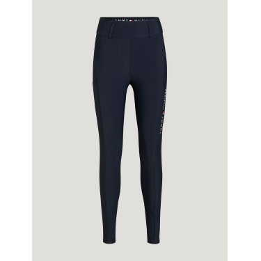 Pantaloni Tommy Hilfiger Equestrian Highland Hybrid da donna con grip al ginocchio Blu navy