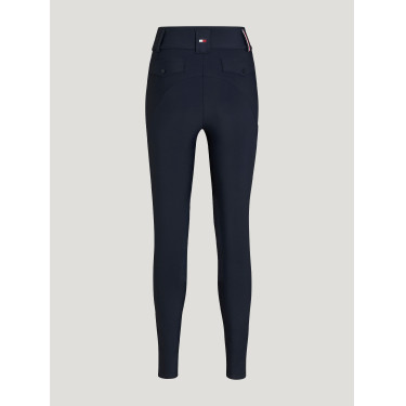 Pantaloni Tommy Hilfiger Equestrian Highland Hybrid da donna con grip al ginocchio Blu navy
