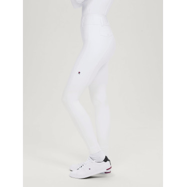 Pantaloni Tommy Hilfiger Equestrian Highland Hybrid da donna con grip al ginocchio Bianco