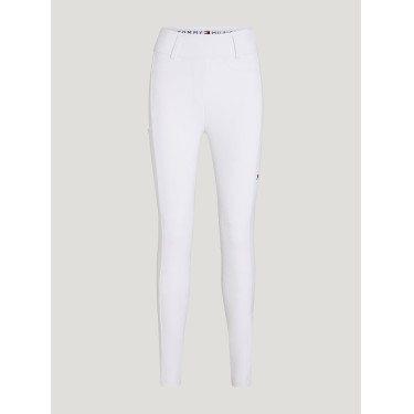 Pantaloni Tommy Hilfiger Equestrian Highland Hybrid da donna con grip al ginocchio Bianco