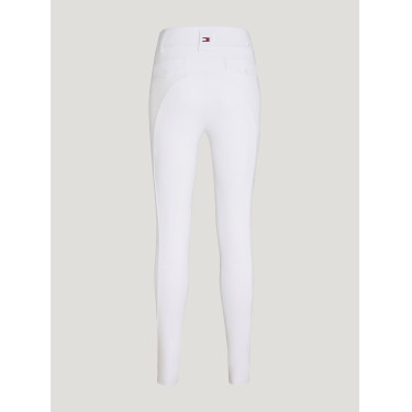 Pantaloni Tommy Hilfiger Equestrian Highland Hybrid da donna con grip al ginocchio Bianco