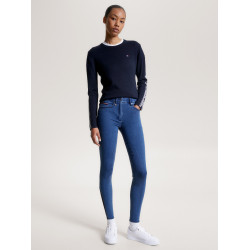 Pantaloni Tommy Hilfiger Equestrian Queens Denim da donna full grip Patrimonio Blu Pantaloni Tommy Hilfiger Equestrian Queens Denim da donna full grip Patrimonio Blu