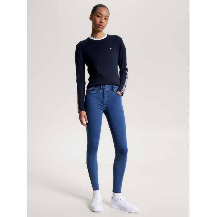 Pantaloni Tommy Hilfiger Equestrian Queens Denim da donna full grip Pantaloni Tommy Hilfiger Equestrian Queens Denim da donna full grip