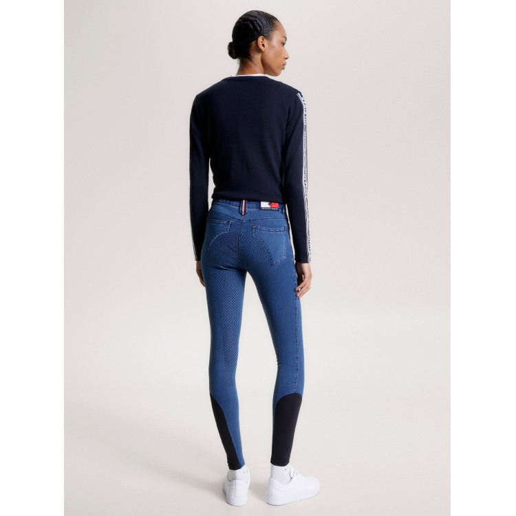 Pantaloni Tommy Hilfiger Equestrian Queens Denim da donna full grip Pantaloni Tommy Hilfiger Equestrian Queens Denim da donna full grip