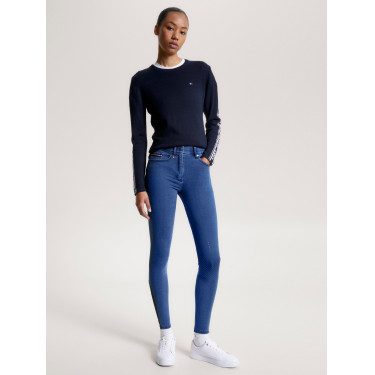 Pantaloni Tommy Hilfiger Equestrian Queens Denim da donna con grip alle ginocchia Pantaloni Tommy Hilfiger Equestrian Queens Denim da donna con grip alle ginocchia