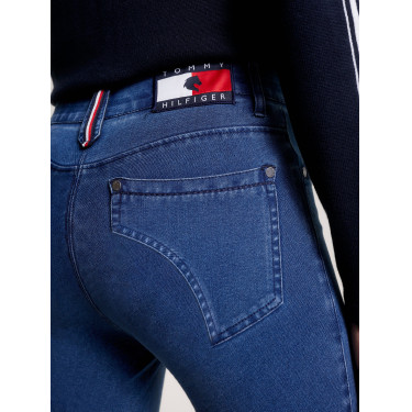 Pantaloni Tommy Hilfiger Equestrian Queens Denim da donna con grip alle ginocchia Pantaloni Tommy Hilfiger Equestrian Queens Denim da donna con grip alle ginocchia