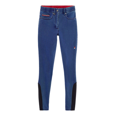 Pantaloni Tommy Hilfiger Equestrian Queens Denim da donna con grip alle ginocchia Pantaloni Tommy Hilfiger Equestrian Queens Denim da donna con grip alle ginocchia