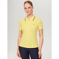 Polo con zip Tommy Hilfiger Equestrian Camden a maniche corte da donna Limone ella