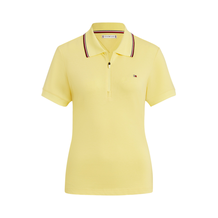 Polo con zip Tommy Hilfiger Equestrian Camden a maniche corte da donna Polo con zip Tommy Hilfiger Equestrian Camden a maniche corte da donna
