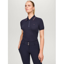 Polo con zip Tommy Hilfiger Equestrian Camden a maniche corte da donna