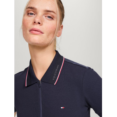 Polo con zip Tommy Hilfiger Equestrian Camden a maniche corte da donna Polo con zip Tommy Hilfiger Equestrian Camden a maniche corte da donna