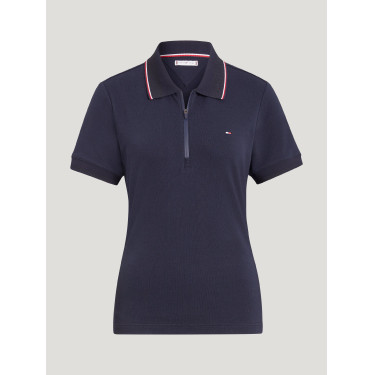 Polo con zip Tommy Hilfiger Equestrian Camden a maniche corte da donna Polo con zip Tommy Hilfiger Equestrian Camden a maniche corte da donna