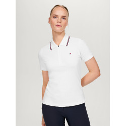 Polo con zip Tommy Hilfiger Equestrian Camden a maniche corte da donna