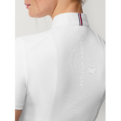 Polo da concorso Tommy Hilfiger Equestrian Avon a maniche corte da donna Bianco Polo da concorso Tommy Hilfiger Equestrian Avon a maniche corte da donna Bianco