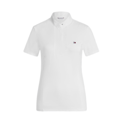 Polo da concorso Tommy Hilfiger Equestrian Avon a maniche corte da donna Bianco Polo da concorso Tommy Hilfiger Equestrian Avon a maniche corte da donna Bianco