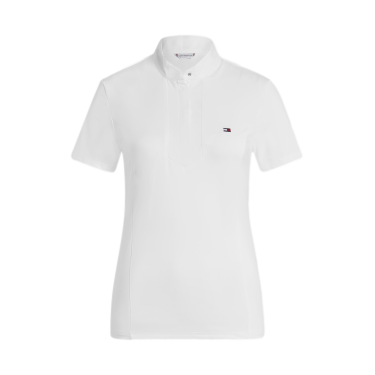 Polo da concorso Tommy Hilfiger Equestrian Avon a maniche corte da donna Bianco Polo da concorso Tommy Hilfiger Equestrian Avon a maniche corte da donna Bianco