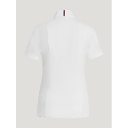 Polo da concorso Tommy Hilfiger Equestrian Avon a maniche corte da donna Bianco Polo da concorso Tommy Hilfiger Equestrian Avon a maniche corte da donna Bianco