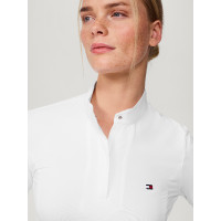 Polo da concorso Tommy Hilfiger Equestrian Avon a maniche lunghe da donna Bianco Polo da concorso Tommy Hilfiger Equestrian Avon a maniche lunghe da donna Bianco