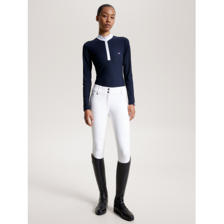 Polo da concorso Tommy Hilfiger Equestrian Chelsea Cooling a maniche lunghe da donna Polo da concorso Tommy Hilfiger Equestrian Chelsea Cooling a maniche lunghe da donna