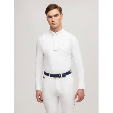 Polo da concorso Tommy Hilfiger Equestrian Columbus a maniche lunghe da uomo Polo da concorso Tommy Hilfiger Equestrian Columbus a maniche lunghe da uomo