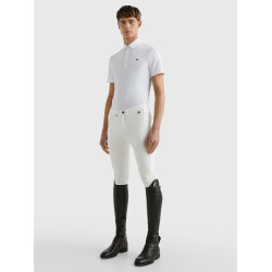 Polo da competizione Tommy Hilfiger Equestrian Fresh Air Performance a maniche corte da uomo Bianco