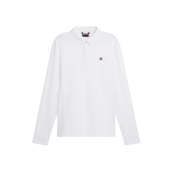 Polo da concorso Tommy Hilfiger Equestrian Fresh Air Performance a maniche lunghe da uomo Bianco