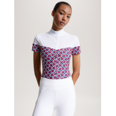 Polo da concorso Tommy Hilfiger Equestrian Madison Monogram a maniche corte da donna Polo da concorso Tommy Hilfiger Equestrian Madison Monogram a maniche corte da donna