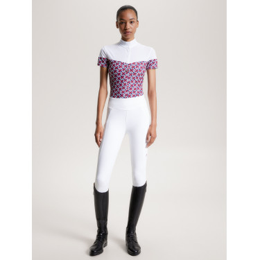 Polo da concorso Tommy Hilfiger Equestrian Madison Monogram a maniche corte da donna Polo da concorso Tommy Hilfiger Equestrian Madison Monogram a maniche corte da donna