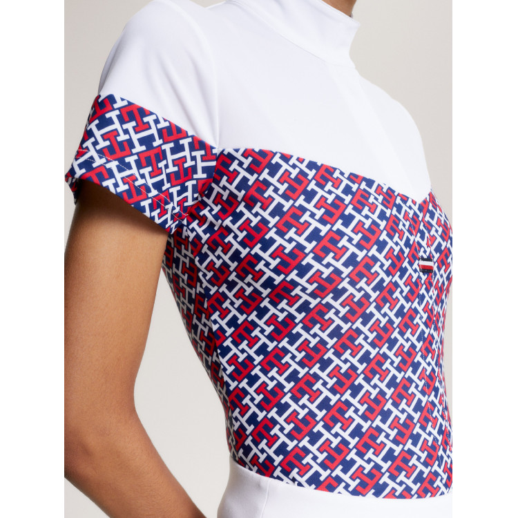 Polo da concorso Tommy Hilfiger Equestrian Madison Monogram a maniche corte da donna Polo da concorso Tommy Hilfiger Equestrian Madison Monogram a maniche corte da donna
