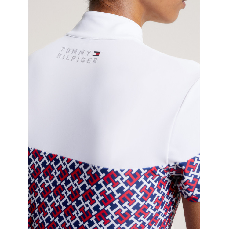 Polo da concorso Tommy Hilfiger Equestrian Madison Monogram a maniche corte da donna Polo da concorso Tommy Hilfiger Equestrian Madison Monogram a maniche corte da donna