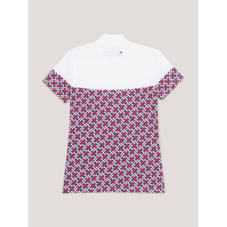 Polo da concorso Tommy Hilfiger Equestrian Madison Monogram a maniche corte da donna Polo da concorso Tommy Hilfiger Equestrian Madison Monogram a maniche corte da donna