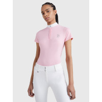 Polo da concorso Tommy Hilfiger Equestrian Performance Strass maniche corte donna Rosa classica
