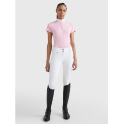 Polo da concorso Tommy Hilfiger Equestrian Performance Strass maniche corte donna Rosa classica Polo da concorso Tommy Hilfiger Equestrian Performance Strass maniche corte donna Rosa classica