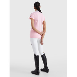 Polo da concorso Tommy Hilfiger Equestrian Performance Strass maniche corte donna Rosa classica Polo da concorso Tommy Hilfiger Equestrian Performance Strass maniche corte donna Rosa classica
