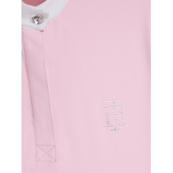 Polo da concorso Tommy Hilfiger Equestrian Performance Strass maniche corte donna Rosa classica Polo da concorso Tommy Hilfiger Equestrian Performance Strass maniche corte donna Rosa classica