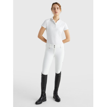Polo da concorso Tommy Hilfiger Equestrian Performance Strass maniche corte donna Bianco Polo da concorso Tommy Hilfiger Equestrian Performance Strass maniche corte donna Bianco