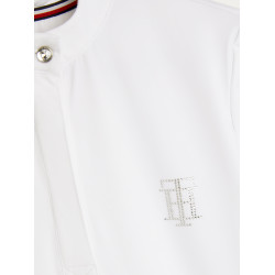 Polo da concorso Tommy Hilfiger Equestrian Performance Strass maniche corte donna Bianco Polo da concorso Tommy Hilfiger Equestrian Performance Strass maniche corte donna Bianco