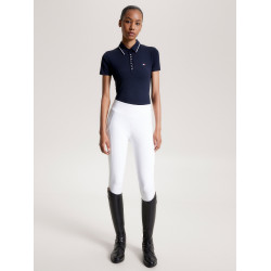 Polo Tommy Hilfiger Equestrian Harlem a maniche corte da donna Blu navy