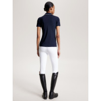 Polo Tommy Hilfiger Equestrian Harlem a maniche corte da donna Blu navy
