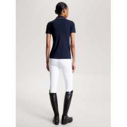 Polo Tommy Hilfiger Equestrian Harlem a maniche corte da donna Blu navy