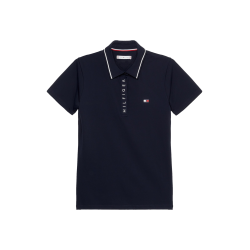 Polo Tommy Hilfiger Equestrian Harlem a maniche corte da donna Blu navy