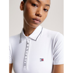 Polo Tommy Hilfiger Equestrian Harlem a maniche corte da donna Bianco